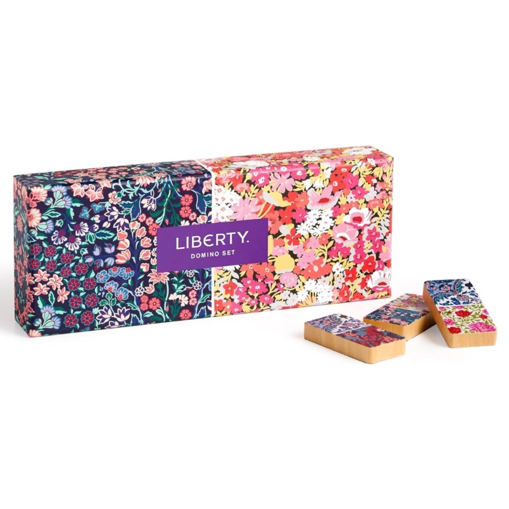 Liberty Domino Set 28 Double Sided Colorful Floral Patterned Wooden Dominos